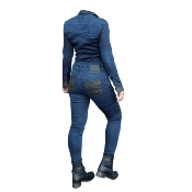 Combinaison en jean moto femme Overlap Tess Dark Blue