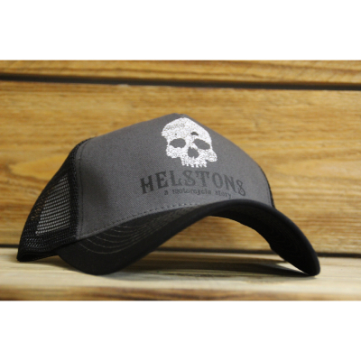 Casquette Helstons Cap Skull gris et noir